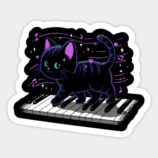 Purrfect Meowlody: Piano Paws Sticker